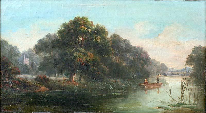 John Mundell Punting Down the River China oil painting art
